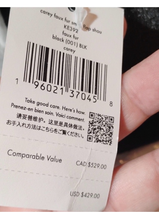 NWT Kate spade Black Faux Fur Chain Shoulder Bag - Picture 2 of 2